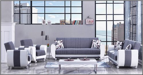 מערכת ישיבה לסלון 3+2 נפתח למיטה דגם ליידי רויאל קומפורט