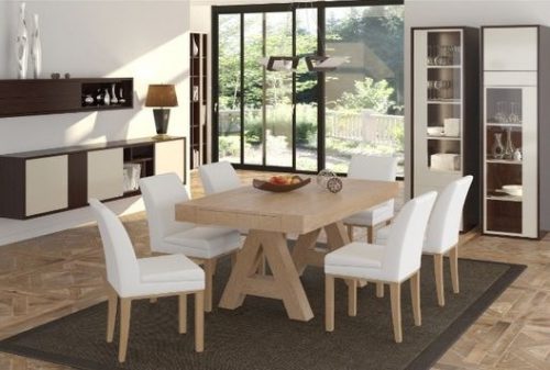 פינת אוכל דגם A הכוללת שולחן ושישה כסאות וודליין