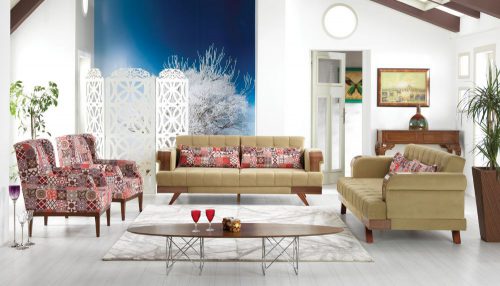 סלון 3+1+1 נפתח למיטה  דגם מילאס רויאל קומפורט