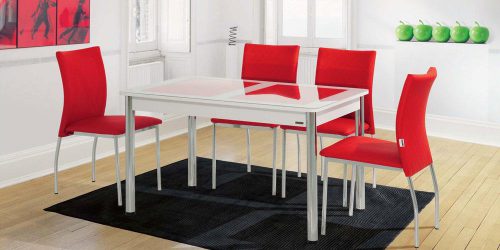 פינת אוכל ממתכת וארבע כסאות דגם אייס רויאל קומפורט